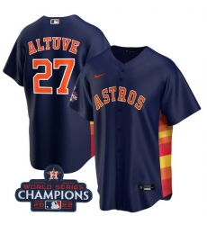 Youth Houston Astros 27 Jose Altuve Navy 2022 World Series Champions Stitched BaseballJersey Youth Houston Astros 27 Jose Altuve Navy 2022 World Series Champions Stitched BaseballJersey