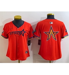 Youth Houston Astros Team Big Logo Orange 2025 City Connect With Texas Patch Limited Stitched Baseball Jersey 004