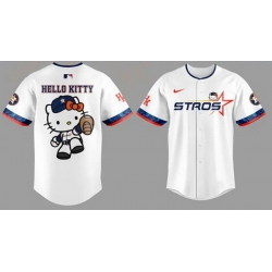 Youth Houston Astros White 2025 Hello Kitty Limited Baseball Jersey