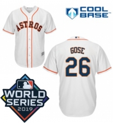 Youth Majestic Houston Astros 26 Anthony Gose White Home Cool Base Sitched 2019 World Series Patch jersey Youth Majestic Houston Astros 26 Anthony Gose White Home Cool Base Sitched 2019 World Series Patch jersey