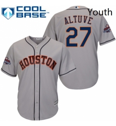 Youth Majestic Houston Astros 27 Jose Altuve Replica Grey Road 2017 World Series Champions Cool Base MLB Jersey Youth Majestic Houston Astros 27 Jose Altuve Replica Grey Road 2017 World Series Champions Cool Base MLB Jersey