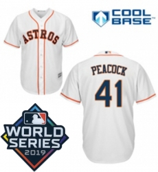 Youth Majestic Houston Astros 41 Brad Peacock White Home Cool Base Sitched 2019 World Series Patch jersey Youth Majestic Houston Astros 41 Brad Peacock White Home Cool Base Sitched 2019 World Series Patch jersey