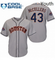 Youth Majestic Houston Astros 43 Lance McCullers Replica Grey Road 2017 World Series Champions Cool Base MLB Jersey Youth Majestic Houston Astros 43 Lance McCullers Replica Grey Road 2017 World Series Champions Cool Base MLB Jersey