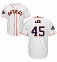 Youth Majestic Houston Astros 45 Carlos Lee Authentic White Home 2017 World Series Champions Cool Base MLB Jersey Youth Majestic Houston Astros 45 Carlos Lee Authentic White Home 2017 World Series Champions Cool Base MLB Jersey