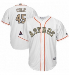 Youth Majestic Houston Astros 45 Gerrit Cole Authentic White 2018 Gold Program Cool Base MLB Jersey Youth Majestic Houston Astros 45 Gerrit Cole Authentic White 2018 Gold Program Cool Base MLB Jersey