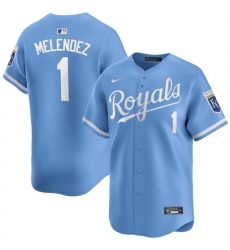 Men Kansas City Royals 1 MJ Melendez Light Blue Alternate Limited Stitched Baseball Jersey Men Kansas City Royals 1 MJ Melendez Light Blue Alternate Limited Stitched Baseball Jersey
