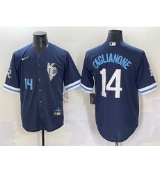 Men Kansas City Royals 14 Jac Caglianone Navy City Connect Stitched Baseball Jersey Men Kansas City Royals 14 Jac Caglianone Navy City Connect Stitched Baseball Jersey