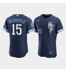 Men Kansas City Royals 15 Whit Merrifield 2022 Navy City Connect Flex Base Stitched MLB jersey Men Kansas City Royals 15 Whit Merrifield 2022 Navy City Connect Flex Base Stitched MLB jersey