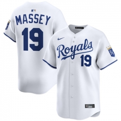 Men Kansas City Royals 19 Michael Massey White 2024 Home Limited Stitched Baseball Jersey