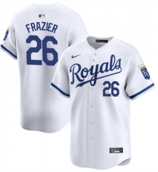 Men Kansas City Royals 26 Adam Frazier White 2024 Home Limited Cool Base Stitched Baseball Jersey Men Kansas City Royals 26 Adam Frazier White 2024 Home Limited Cool Base Stitched Baseball Jersey