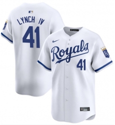 Men Kansas City Royals 41 Daniel Lynch IV White 2024 Home Limited Cool Base Stitched Baseball Jersey Men Kansas City Royals 41 Daniel Lynch IV White 2024 Home Limited Cool Base Stitched Baseball Jersey