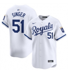 Men Kansas City Royals 51 Brady Singer White 2024 Home Limited Stitched Baseball Jersey Men Kansas City Royals 51 Brady Singer White 2024 Home Limited Stitched Baseball Jersey