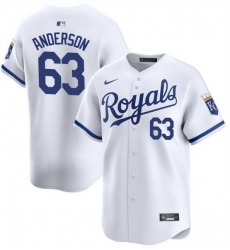 Men Kansas City Royals 63 Nick Anderson White 2024 Home Limited Cool Base Stitched Baseball Jersey Men Kansas City Royals 63 Nick Anderson White 2024 Home Limited Cool Base Stitched Baseball Jersey