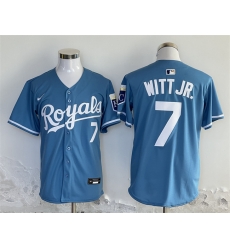 Men Kansas City Royals 7 Bobby Witt Jr Blue 2024 Limited Stitched Baseball Jersey Men Kansas City Royals 7 Bobby Witt Jr Blue 2024 Limited Stitched Baseball Jersey
