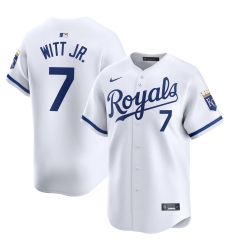 Men Kansas City Royals 7 Bobby Witt Jr White 2024 Home Limited Stitched Baseball Jersey Men Kansas City Royals 7 Bobby Witt Jr White 2024 Home Limited Stitched Baseball Jersey