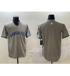 Men Kansas City Royals Blank Grey 2024 Away Limited Stitched Baseball Jersey Men Kansas City Royals Blank Grey 2024 Away Limited Stitched Baseball Jersey