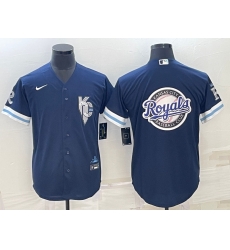 Men Kansas City Royals Navy Team Big Logo City Connect Cool Base Stitched Jersey Men Kansas City Royals Navy Team Big Logo City Connect Cool Base Stitched Jersey