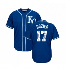Mens Kansas City Royals 17 Hunter Dozier Blue Authentic Blue Team Logo Fashion Cool Base Baseball Jersey Mens Kansas City Royals 17 Hunter Dozier Blue Authentic Blue Team Logo Fashion Cool Base Baseball Jersey