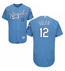 Mens Majestic Kansas City Royals 12 Jorge Soler Light Blue Flexbase Authentic Collection MLB Jersey Mens Majestic Kansas City Royals 12 Jorge Soler Light Blue Flexbase Authentic Collection MLB Jersey