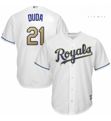 Mens Majestic Kansas City Royals 21 Lucas Duda Replica White Home Cool Base MLB Jersey Mens Majestic Kansas City Royals 21 Lucas Duda Replica White Home Cool Base MLB Jersey