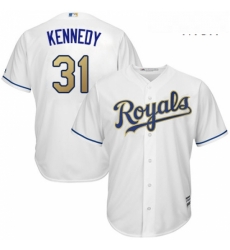Mens Majestic Kansas City Royals 31 Ian Kennedy Replica White Home Cool Base MLB Jersey Mens Majestic Kansas City Royals 31 Ian Kennedy Replica White Home Cool Base MLB Jersey