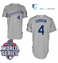 Mens Majestic Kansas City Royals 4 Alex Gordon Replica Grey Road Cool Base 2015 World Series Mens Majestic Kansas City Royals 4 Alex Gordon Replica Grey Road Cool Base 2015 World Series