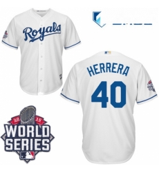 Mens Majestic Kansas City Royals 40 Kelvin Herrera Authentic White Home Cool Base 2015 World Series Patch MLB Jersey Mens Majestic Kansas City Royals 40 Kelvin Herrera Authentic White Home Cool Base 2015 World Series Patch MLB Jersey