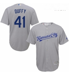 Mens Majestic Kansas City Royals 41 Danny Duffy Replica Grey Road Cool Base MLB Jersey Mens Majestic Kansas City Royals 41 Danny Duffy Replica Grey Road Cool Base MLB Jersey