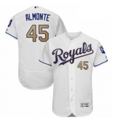 Mens Majestic Kansas City Royals 45 Abraham Almonte White Flexbase Authentic Collection MLB Jersey Mens Majestic Kansas City Royals 45 Abraham Almonte White Flexbase Authentic Collection MLB Jersey