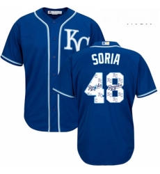 Mens Majestic Kansas City Royals 48 Joakim Soria Authentic Blue Team Logo Fashion Cool Base MLB Jersey Mens Majestic Kansas City Royals 48 Joakim Soria Authentic Blue Team Logo Fashion Cool Base MLB Jersey