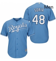 Mens Majestic Kansas City Royals 48 Joakim Soria Replica Light Blue Alternate 1 Cool Base MLB Jersey Mens Majestic Kansas City Royals 48 Joakim Soria Replica Light Blue Alternate 1 Cool Base MLB Jersey