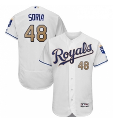 Mens Majestic Kansas City Royals 48 Joakim Soria White Home Flex Base Authentic MLB Jersey Mens Majestic Kansas City Royals 48 Joakim Soria White Home Flex Base Authentic MLB Jersey