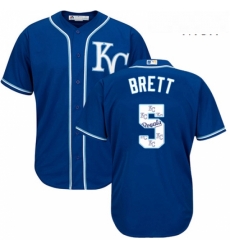 Mens Majestic Kansas City Royals 5 George Brett Authentic Blue Team Logo Fashion Cool Base MLB Jersey Mens Majestic Kansas City Royals 5 George Brett Authentic Blue Team Logo Fashion Cool Base MLB Jersey