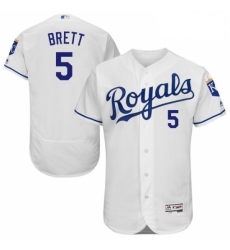 Mens Majestic Kansas City Royals 5 George Brett White Flexbase Authentic Collection MLB Jersey Mens Majestic Kansas City Royals 5 George Brett White Flexbase Authentic Collection MLB Jersey