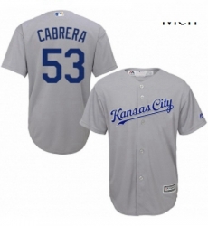 Mens Majestic Kansas City Royals 53 Melky Cabrera Replica Grey Road Cool Base MLB Jersey Mens Majestic Kansas City Royals 53 Melky Cabrera Replica Grey Road Cool Base MLB Jersey