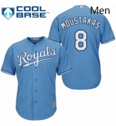 Mens Majestic Kansas City Royals 8 Mike Moustakas Replica Light Blue Alternate 1 Cool Base MLB Jersey Mens Majestic Kansas City Royals 8 Mike Moustakas Replica Light Blue Alternate 1 Cool Base MLB Jersey