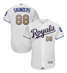 Mens Majestic Kansas City Royals 88 Michael Saunders White Flexbase Authentic Collection MLB Jersey Mens Majestic Kansas City Royals 88 Michael Saunders White Flexbase Authentic Collection MLB Jersey