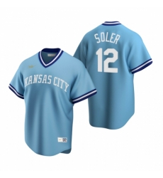 Mens Nike Kansas City Royals 12 Jorge Soler Light Blue Cooperstown Collection Road Stitched Baseball Jerse Mens Nike Kansas City Royals 12 Jorge Soler Light Blue Cooperstown Collection Road Stitched Baseball Jerse