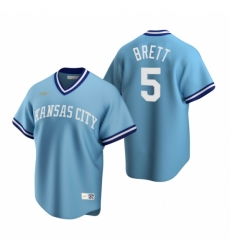 Mens Nike Kansas City Royals 5 George Brett Light Blue Cooperstown Collection Road Stitched Baseball Jerse Mens Nike Kansas City Royals 5 George Brett Light Blue Cooperstown Collection Road Stitched Baseball Jerse
