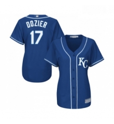 Womens Kansas City Royals 17 Hunter Dozier Replica Blue Alternate 2 Cool Base Baseball Jersey Womens Kansas City Royals 17 Hunter Dozier Replica Blue Alternate 2 Cool Base Baseball Jersey