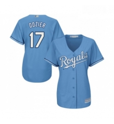 Womens Kansas City Royals 17 Hunter Dozier Replica Light Blue Alternate 1 Cool Base Baseball Jersey Womens Kansas City Royals 17 Hunter Dozier Replica Light Blue Alternate 1 Cool Base Baseball Jersey