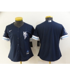 Women's Kansas City Royals Blank 2022 Navy Blue City Connect Cool Base Stitched Jersey Women's Kansas City Royals Blank 2022 Navy Blue City Connect Cool Base Stitched Jersey