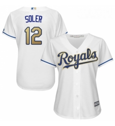 Womens Majestic Kansas City Royals 12 Jorge Soler Replica White Home Cool Base MLB Jersey Womens Majestic Kansas City Royals 12 Jorge Soler Replica White Home Cool Base MLB Jersey
