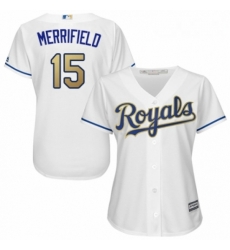 Womens Majestic Kansas City Royals 15 Whit Merrifield Authentic White Home Cool Base MLB Jersey Womens Majestic Kansas City Royals 15 Whit Merrifield Authentic White Home Cool Base MLB Jersey