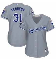 Womens Majestic Kansas City Royals 31 Ian Kennedy Authentic Grey Road Cool Base MLB Jersey Womens Majestic Kansas City Royals 31 Ian Kennedy Authentic Grey Road Cool Base MLB Jersey