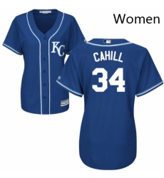 Womens Majestic Kansas City Royals 34 Trevor Cahill Replica Blue Alternate 2 Cool Base MLB Jersey Womens Majestic Kansas City Royals 34 Trevor Cahill Replica Blue Alternate 2 Cool Base MLB Jersey