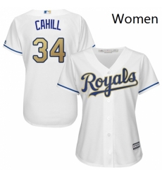 Womens Majestic Kansas City Royals 34 Trevor Cahill Replica White Home Cool Base MLB Jersey Womens Majestic Kansas City Royals 34 Trevor Cahill Replica White Home Cool Base MLB Jersey