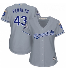 Womens Majestic Kansas City Royals 43 Wily Peralta Authentic Grey Road Cool Base MLB Jersey Womens Majestic Kansas City Royals 43 Wily Peralta Authentic Grey Road Cool Base MLB Jersey
