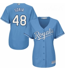 Womens Majestic Kansas City Royals 48 Joakim Soria Replica Light Blue Alternate 1 Cool Base MLB Jersey Womens Majestic Kansas City Royals 48 Joakim Soria Replica Light Blue Alternate 1 Cool Base MLB Jersey