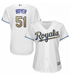 Womens Majestic Kansas City Royals 51 Blaine Boyer Replica White Home Cool Base MLB Jersey Womens Majestic Kansas City Royals 51 Blaine Boyer Replica White Home Cool Base MLB Jersey